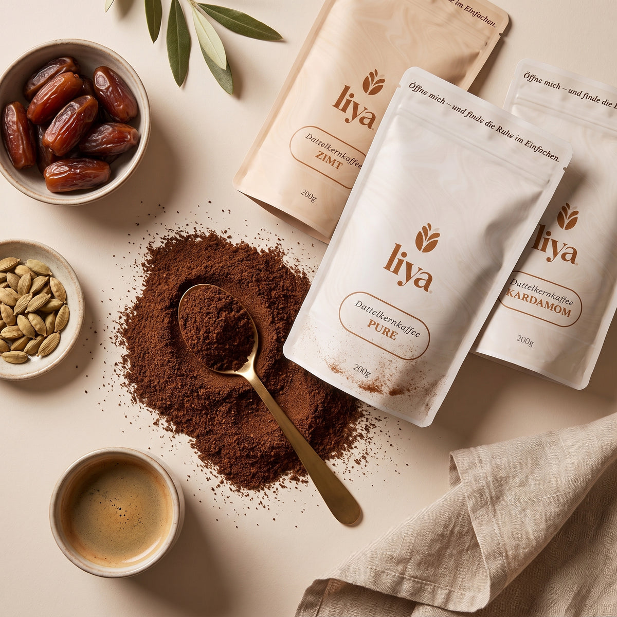 Liya Bundle gemahlener Dattelkernkaffee