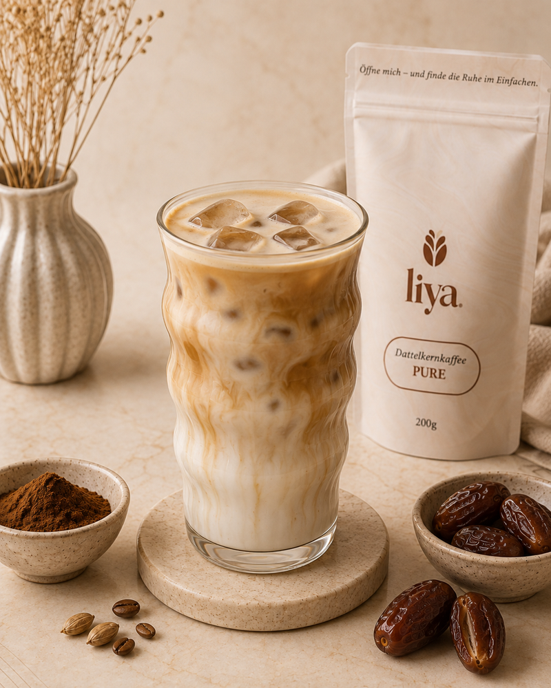 Liya Original Latte Rezept mit Liya Pure Dattelkernkaffee